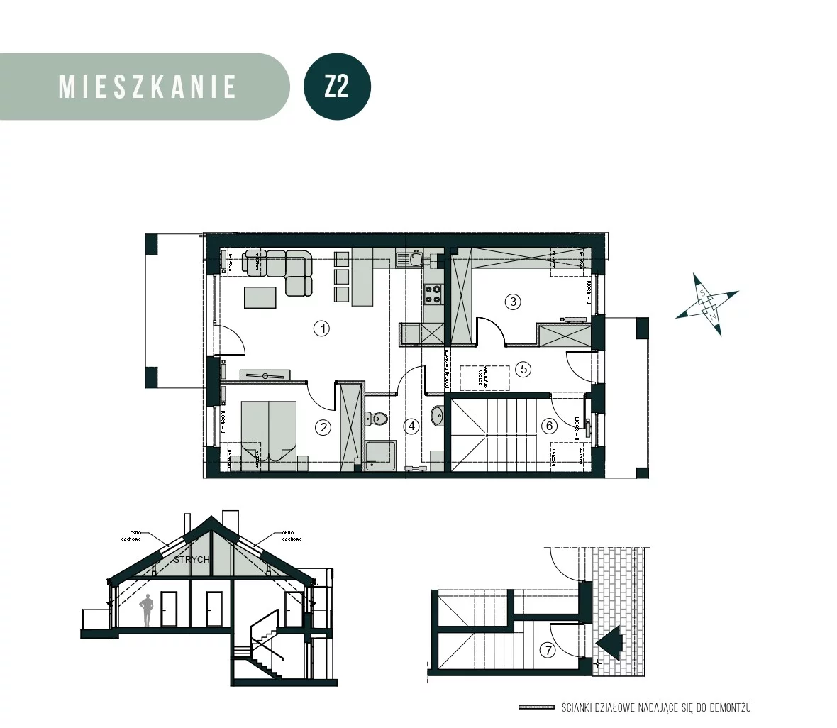 Mieszkanie 66,43 m², piętro 1, oferta nr Z2, Aleja Wiśniowa Pogórze, Pogórze, ul. Feliksa Dorsza